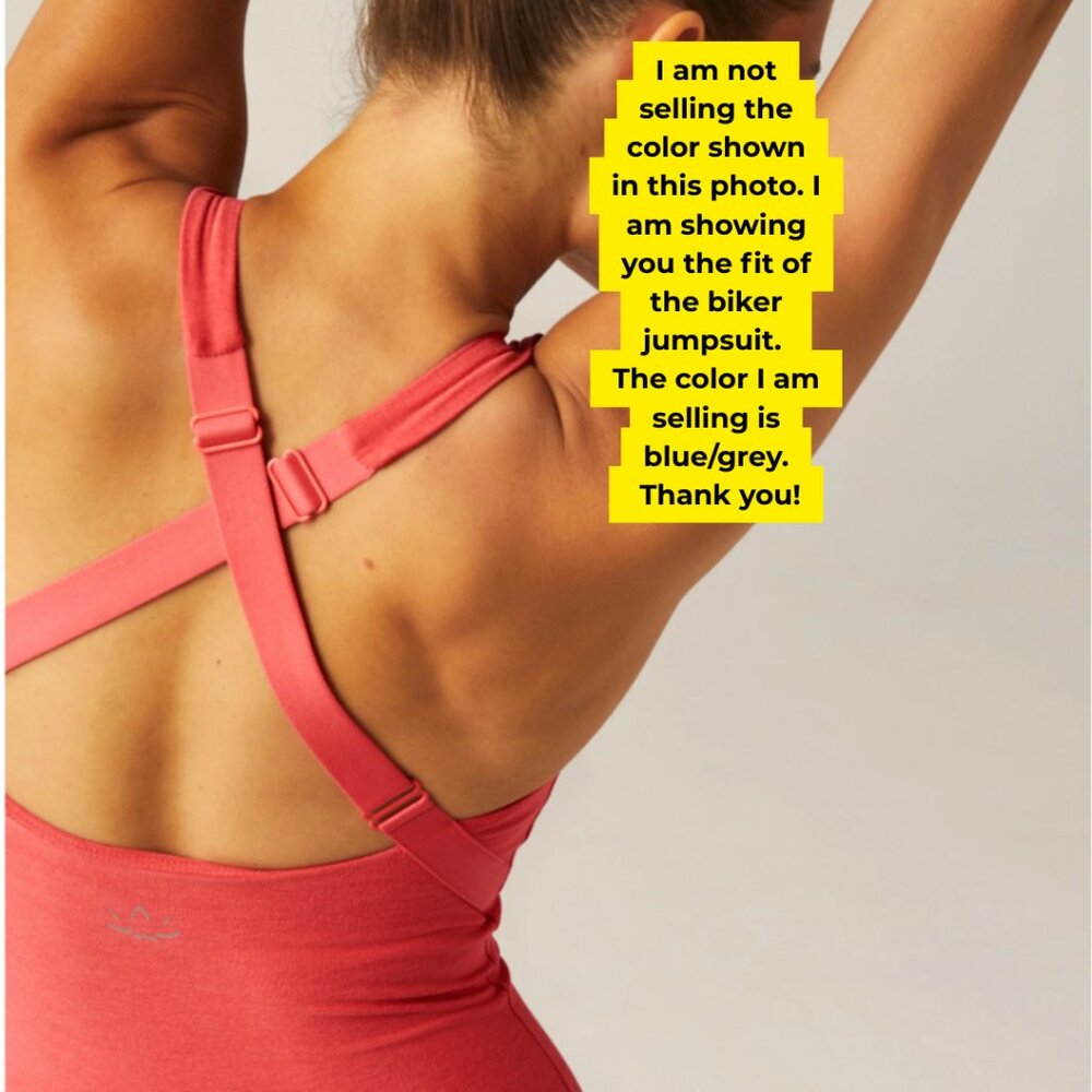 NWT! SIZE S / Pocket Biker Jumpsuit / Blue-Grey - Picture 5 of 7